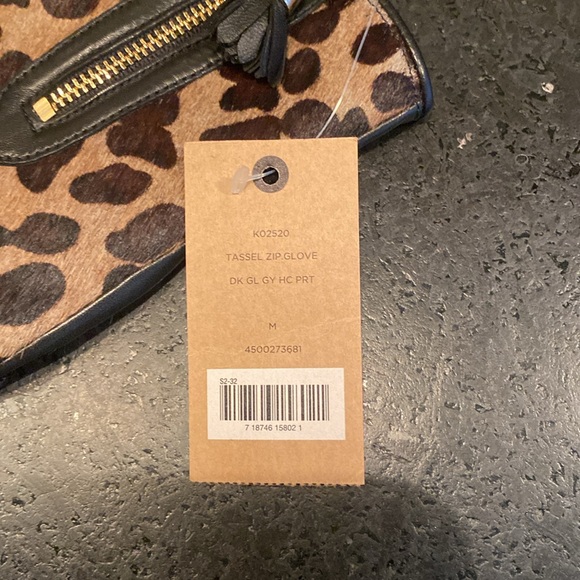 Cole Haan Leather Leopard Gloves - Picture 4 of 5